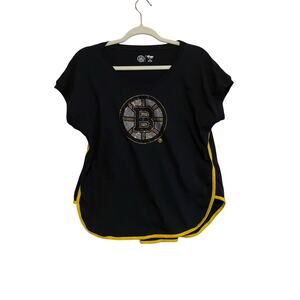 💥NHL Boston Bruins black rhinestone graphic tee size medium